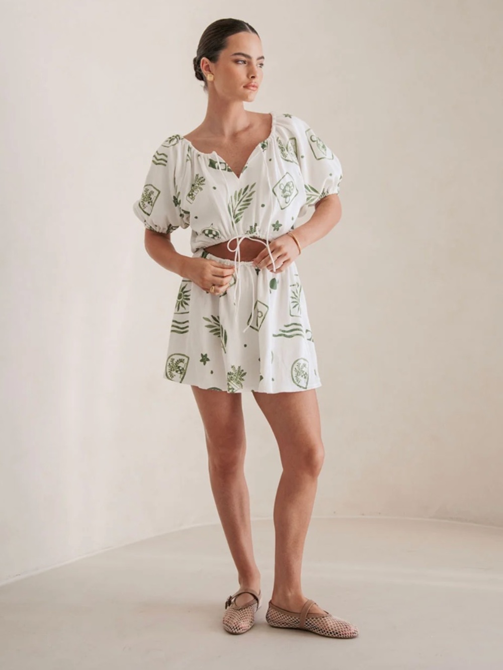 SABO Milo Dress Relic US 6 NWT Green Print Cutout Mini